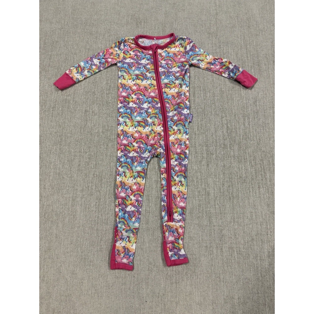 Posh Peanut X Lisa Frank Markie Magic Unicorn Bamboo Zippy Pajama 12-18 Months